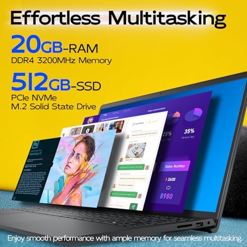 Dell Laptop 15 LDC15250 Touchscreen, Intel i5-1334U(10-Core), 20GB RAM, 512GB SSD, 15.6 FHD Anti-Glare Display for Business & Students, Windows 11 Pro, Windows Copilot — view 3