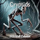 2026 Cryptids Monthly Wall Calendar - Illustrations of Bigfoot, Loch Ness Monster and Other Cryptids | 12' x 24' | Cryptozoology Calendar 2025-2026