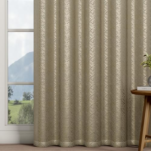 Image of Wakefit Jacquard Room Darkening Curtain | Light Blocking Upto 70% | (5 x 3.9 ft) | Door Curtain | Set of 2 | Reduces Noise | Machine Washable | Smash |Diamond Taupe