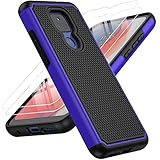 for Motorola Moto G Play 2021 Case: Dual Layer Protective Heavy Duty Cell Phone Cover Shockproof Rugged with Non Slip Textured Back - Military Protection Bumper Tough - 6.5inch (Black Blue)