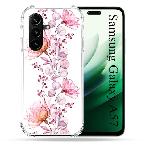 Coque Samsung Galaxy A57 5G antichoc à motif Fleur Éclosion en silicone durable