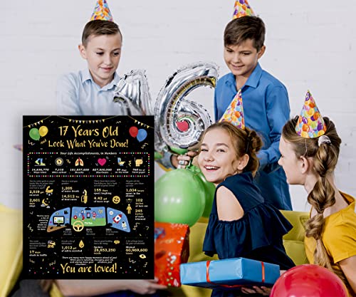 Card Birthday Boy's Or Girl's Life In Numbers - 17Th Birthday Decorations - Girl Boys Birthday Gift Ideas For 17 Years Old - 17Th Birthday Gifts For Girls Or Boy - 17 Birthday Poster [Unframed 8X10] #TOP2
