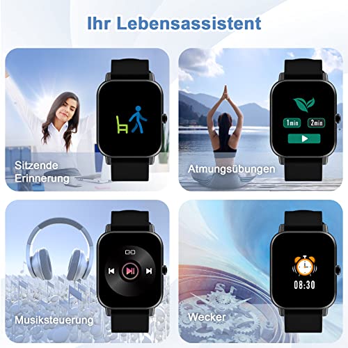 Blackview Smartwatch R3 Herren Damen Fitnessuhr,1,3 Zoll Smart Watch, Armbanduhr mit Pulsmesser Schlafmonitor Musiksteuerung SpO2,Schrittzähler Uhr Sportuhr, Aktivitätstracker für Android iOS,Schwarz - Image 7
