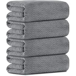 Junsey Bathroom Towels Set of 4, Oversized Bath Towels Extra Large 35x70 Inch Shower Towels Highly Absorbent Quick Dry Towel Textured Soft Bath Sheet Towels for Adults Fitness Camping Spa Grey