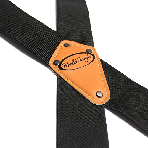 Image of MELOTOUGH Men's Suspender 2 inch Wide Partial Elastic Strap for Jeans Pants