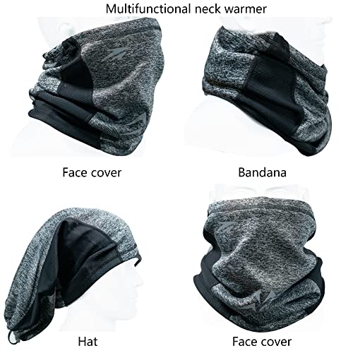 Zollen 4/3/1 Pack Neck Warmer Multi-Functional Windproof Neck Gaiter Snood for Men Women Face Tube Scarf Headwear3