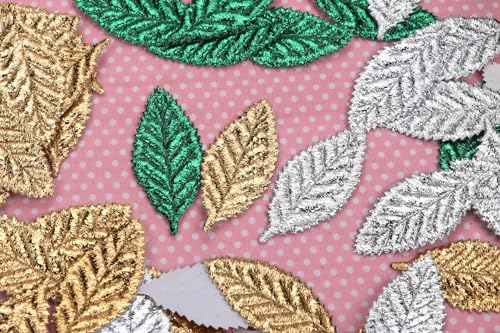 Image of YYCRAFT Pack of 120PCS Metallic Leaf St. Patrick's Day Appliques /Craft,3 Colors