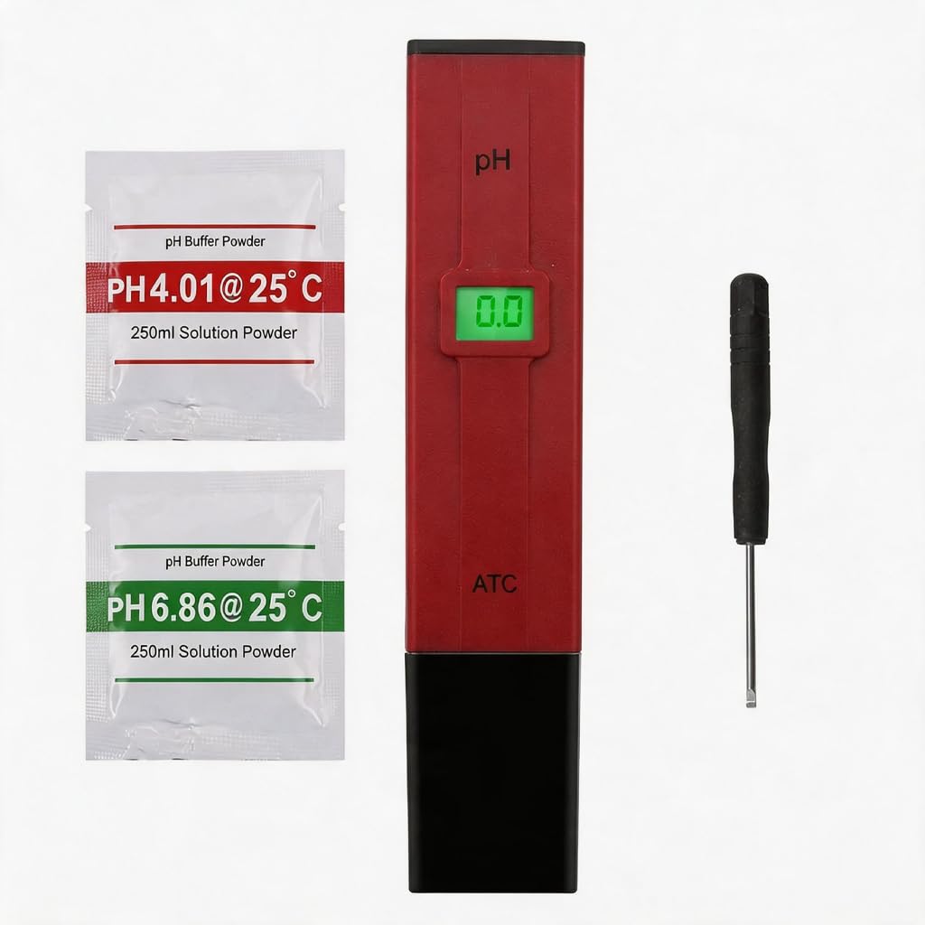 JOVIA PH Pen Digital Water Quality Analyzer 0.01 High Precision 0-14 Measurement Range Large Backlit LCD Display Portable Tester Drinking Water Pool Aquarium Hydroponics Laboratory Uses