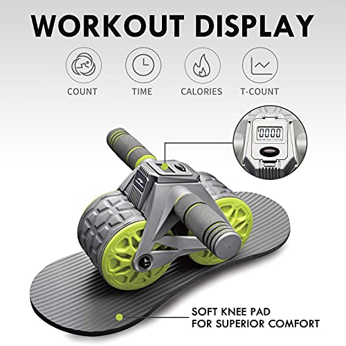 Leikefitness Folding Exercise Bike And Ab Wheel Roller With Intelligent Display Bundle #TOP4