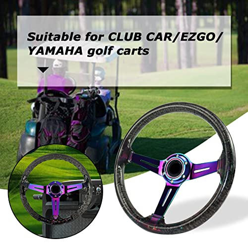 Motafar Universal Racing/Golf Cart Steering Wheel, 13.8" 6 Bolts Grip Acrylic, Universal Fit For Club Car Ezgo Rxv & Txt, Yamaha, Precedent Tempo, Ds, For Race/Rally/Motorsport/Car Sim Driving(Black) #TOP4