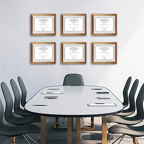 Rempry 8.5X11 Picture Frames With Mat Set Of 6, Gold Rustic 8.5X11 Document Diploma Certificate Photo Frames, Modern Photo Frames For Table Top Wall Hnaging #TOP5