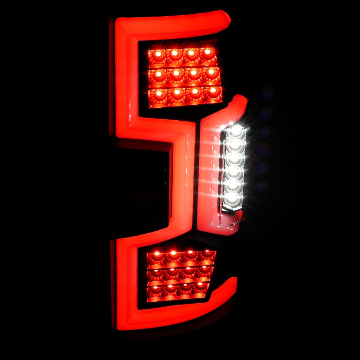 SPEC-D TUNING Black Tail Lights w/Fiber Optic Sequential LED Turn Signal Lights Compatible with 2019-2024 Dodge Ram 2500/3500