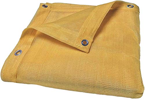 Mesh Tarp Net Sail Sun Shade Awning and Fence Screen Patio and Canopy Cover (Beige/Tan) (6' X 10')