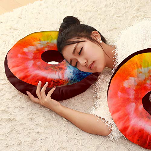 Image of Kesar Enterprises Donut /Doughnut Cushion /Pillow | Velvet Fabric|Birthday Gifts | Soft Toys | Suitable for Wheelchair, Car Seat, Home or Office for Kids Cushion | Size 14x14 inches
