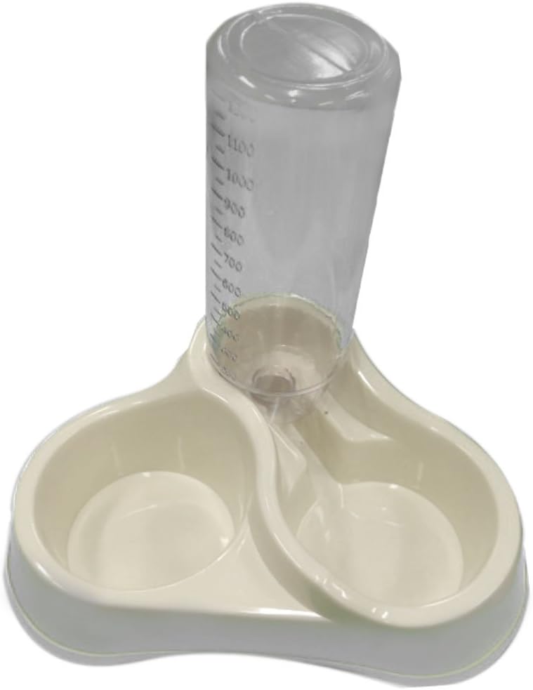ToolUSA Triangular Shaped Pet Dish | Automatic Refilling 9.5" (24.1 cm) Water Bottle | 12" x 10" (30.5 cm x 25.4 cm) Design | Dishwasher Safe