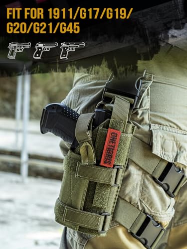 Image of OneTigris Right-Handed Nylon Pistol Holster, Belt & MOLLE Compatible