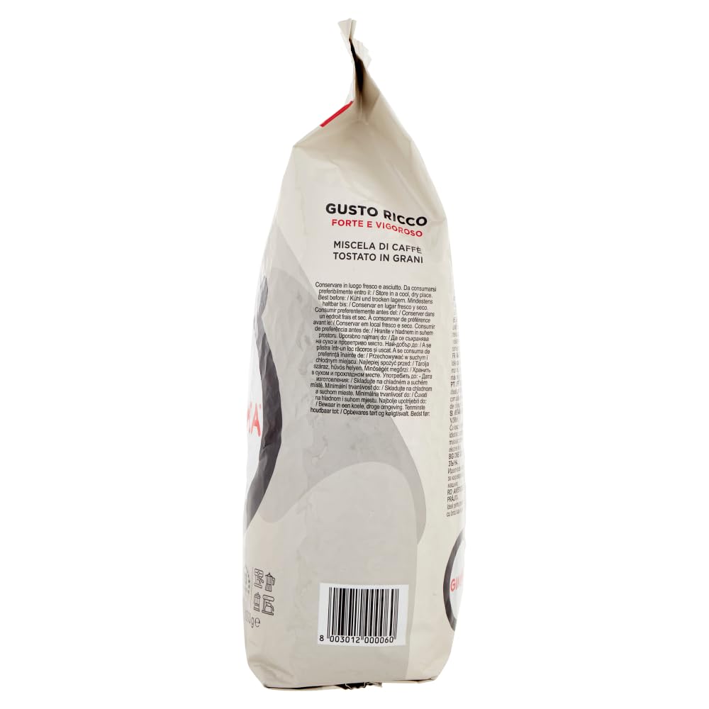 6er-Pack Gimoka Kaffee Ricco Caffè in Grani,Mischung aus gerösteten Kaffeebohnen 1Kg