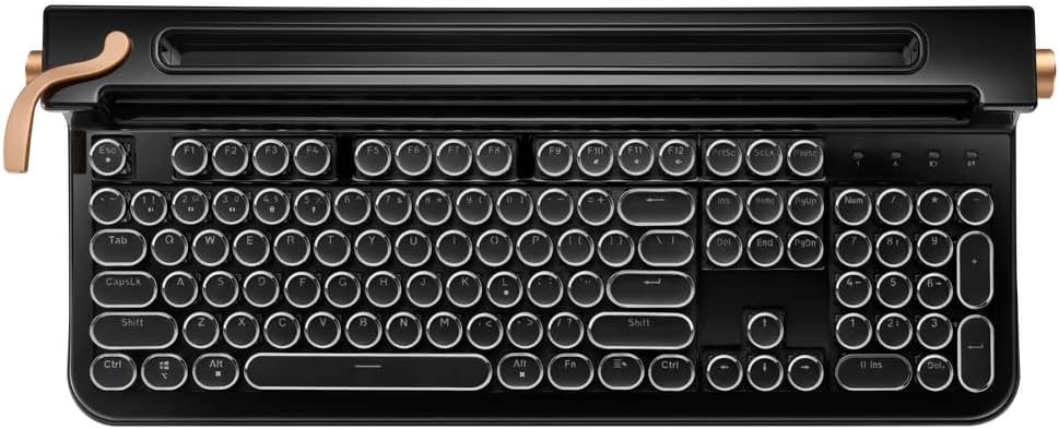 FINEDAY Keyboard 2.0 Plus, 2.4G Wireless & Bluetooth, 104 Keys, Blue Switch, 5000mAh, Retro Mechanical Keyboard for PC/Mac/Phone (English Keycaps) - Image 2