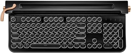 Miniatura 3 de FINEDAY Teclado 2.0 Plus, 2.4G inalámbrico y Bluetooth, 104 teclas, interruptor azul, 5000 mAh, teclado mecánico retro con teclas coreanasinglesas