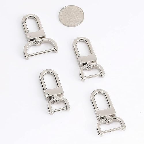 Miniatura 7 de willikiva Anillos en D de repuesto giratorios para puerta de empuje, cierre de pinza de langosta, bolso de cuero para manualidades (latón antiguo,