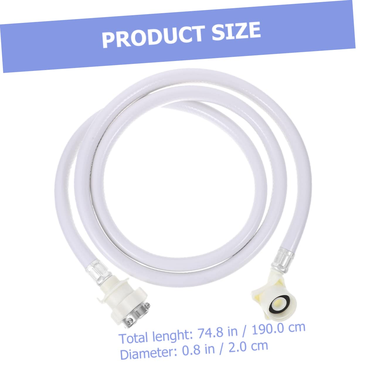 Operitacx Waschmaschinen Zulaufschlauch Flexibel und Biegsam 2 Stück aus Pvc und Edelstahl 90°-winkel Weiß für Haushaltswaschmaschinen