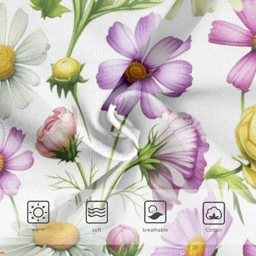 Joisal Pastel Watercolor Flowers Cute Panties Girl Girls Underwear Toddler Cotton Flower Kids Briefs Undies 2t3