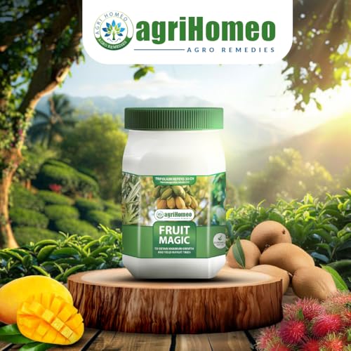 Image of Fruit Magic Homeopathic Fruit Tree Growth Booster, Maximize Health, Yield, and Quality, Suitable for Guava, Grapes, Mango, Papaya, Pineapple, and More Fruit Trees (250 Gram)