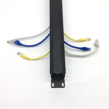 2 Pack- Metal 1U 19 Inch Cable Manager 12 Big Slots Horizontal Rack Mount Wire Organizer Cable Management System with Cover and Mounting Screws for 19 Network Cabinet(1UCM12S2PC)