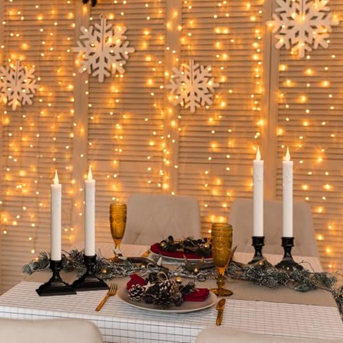 Image of Wondise Flameless Window Candles with Timer & Remote, Battery Operated LED Flameless Flickering Holiday Candles with Removable Holder and Suction Cups for Christmas Thanksgiving Home Decoration