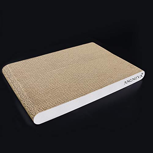 Image of AMZNOVA Cat Scratchers, Cardboard Cat Scrattcher, Scratching Pad, Cat Scratch Lounge, Colors Series, Wide, Ivory