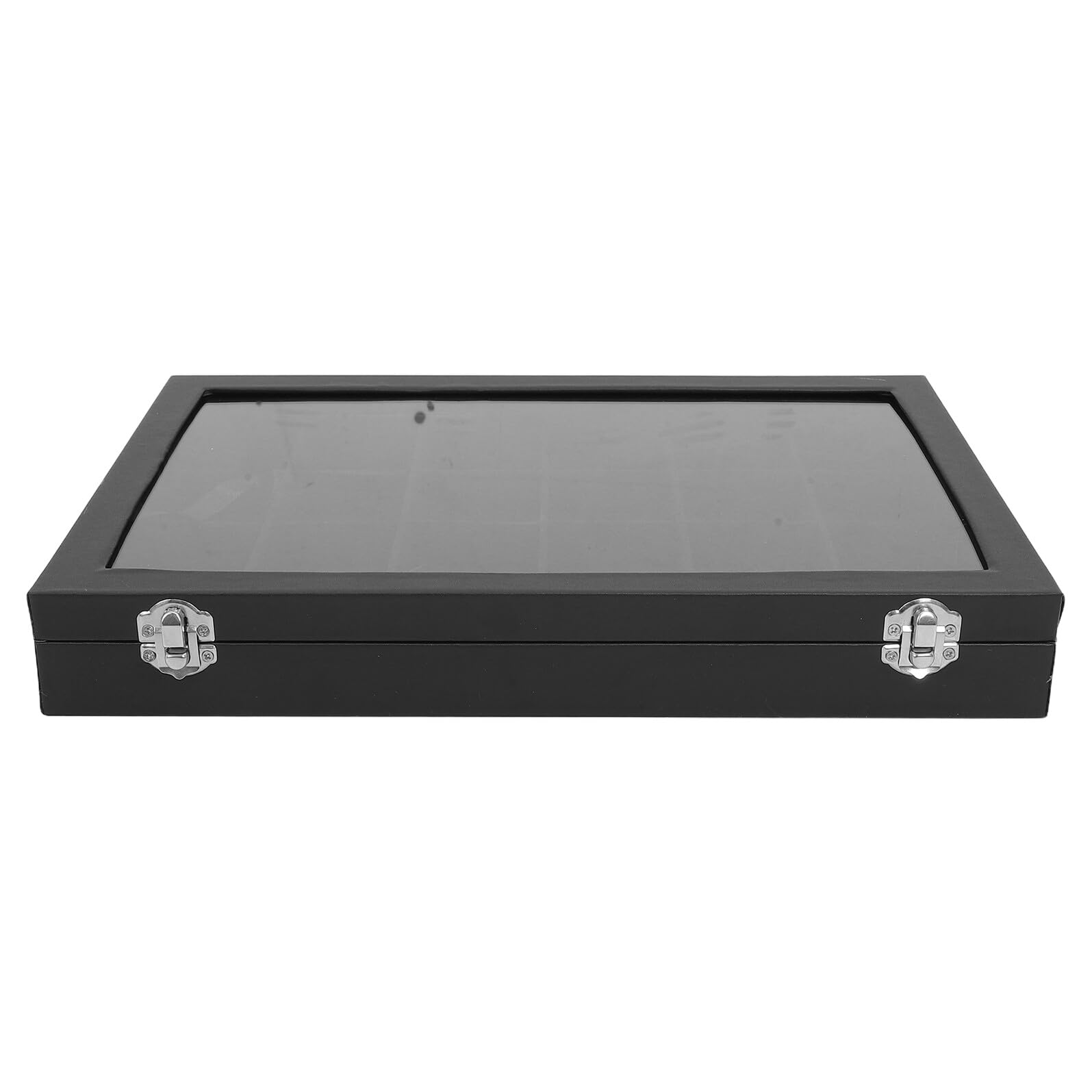 Mobestech Boîte à Thé avec Couvercle Transparent Hermétique Noire 24 Compartiments en PU et Plastique, Organisateur Moderne pour Sachets de Thé et Paquets de Sucre à Domicile