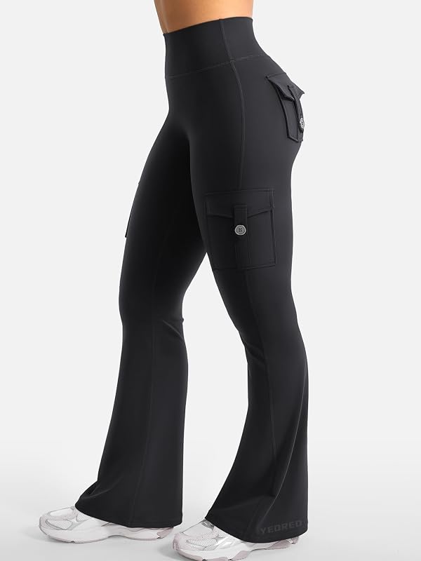YEOREO CoreFlex Women Workout Flare Leggings Black image 5