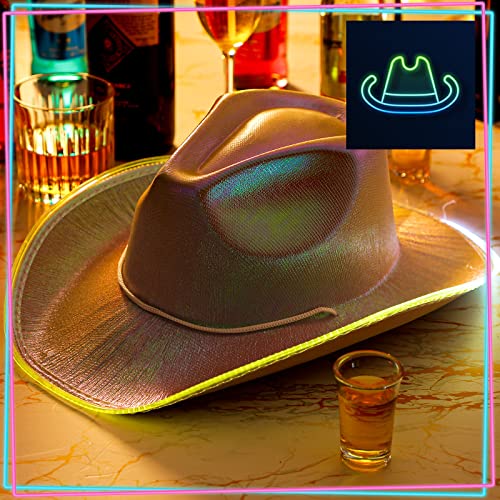 Image of Kigeli 10 Pcs Lights LED Cowboy Hat Adult Flashing