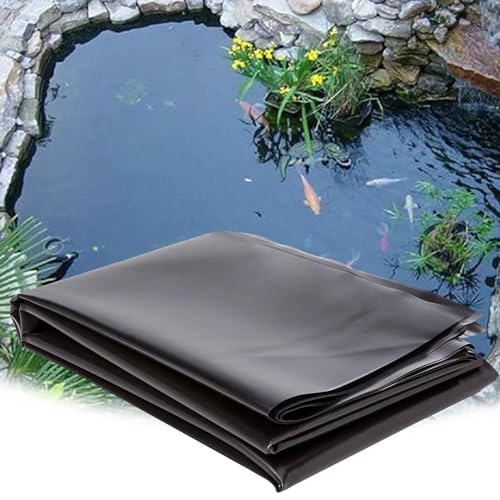 Rivestimento preformato per laghetto in HDPE nero, spessore 5 mm, facile da tagliare, dimensioni: 50 x 7 m, 7 x 8 m, 8 x 10 m, 10 x 12 m, ideale per laghetti all'aperto, stagni koi, fontane e cascate