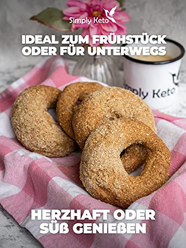 Simply Keto Lower Carb* Bagel Backmischung - Keto Backmix für 6 Bagels - Einfache & schnelle Zubereitung - Perfekt für Lower Carb* & ketogene Ernährung - Laktose- & Glutenfrei - 335g