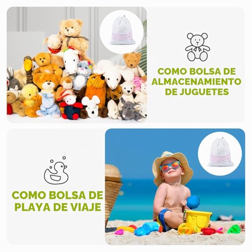 Miniatura 6 de Otraki Bolsas Para Lavadora Con Cordón, 2 Piezas 50x60cm Bolsas Para La Colada Bolsas Lavadora Ropa Delicada Para Organizador Lavandería Para Colegio, Dormitorio, Apartamento Blanco