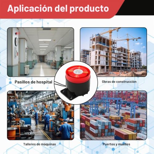 Miniatura 6 de Mini Sirena Alarma 220v 120db Sistema De Seguridad Exterior Con Luz Intermitente Sonido De Alto Decibelio Mini Alarma Sonora Luminosa Para Hogar Oficina Tienda Garaje Puerta De Jardín Balcón Vehículo