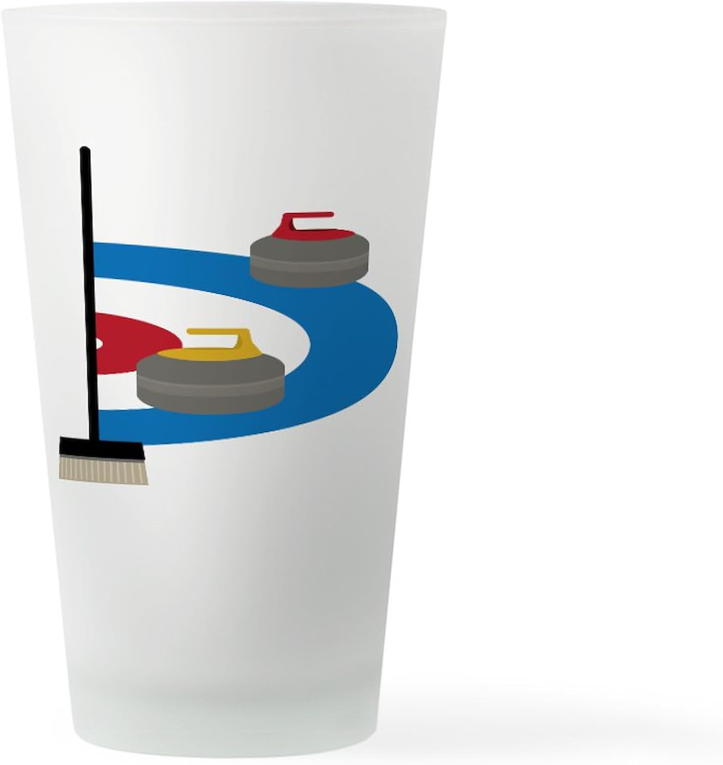 CafePress Curling Rocks Pint Glass, 16 oz. Drinking Glass