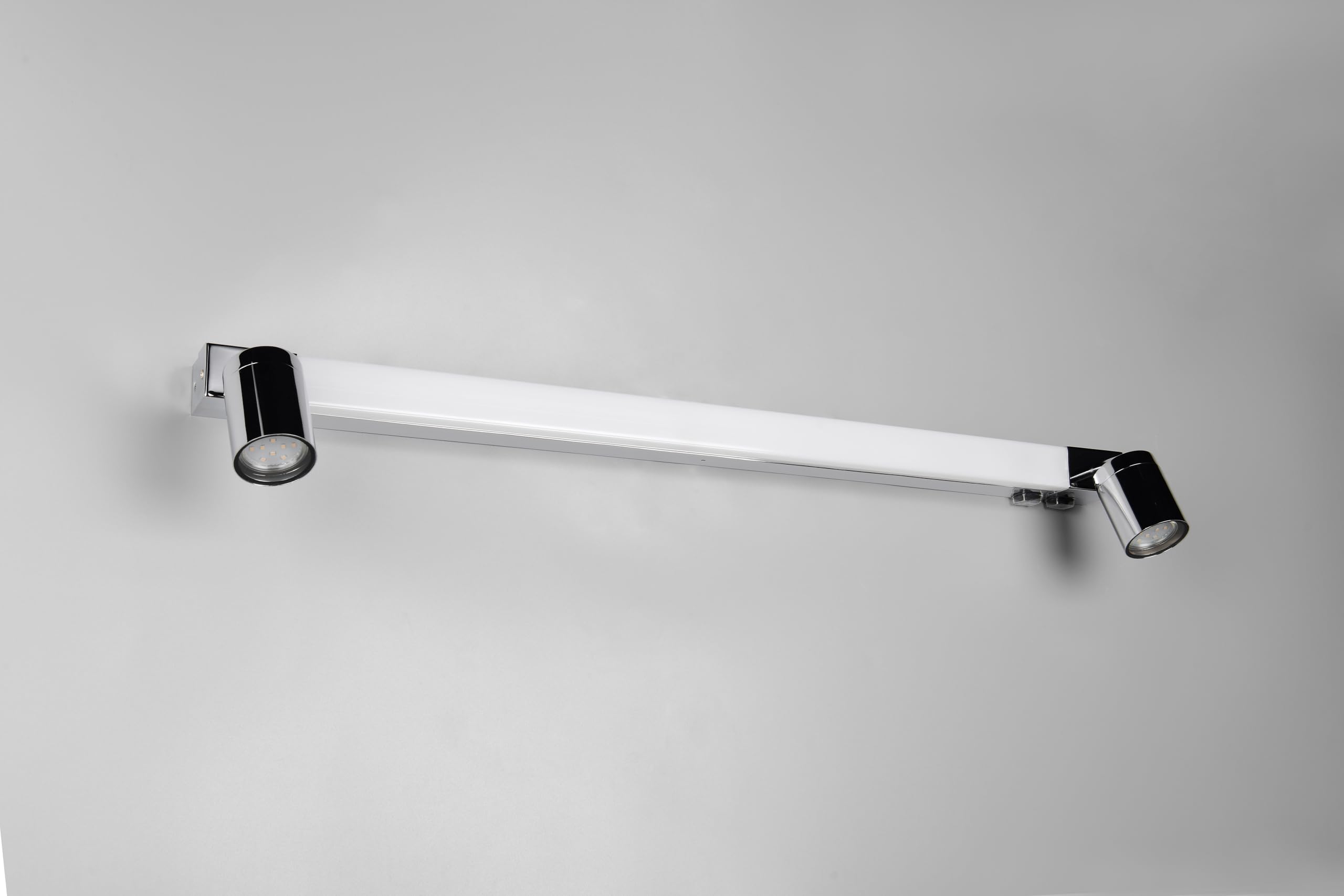 Trio Leuchten Lámpara de pared para baño LED ENRICO 281479306, metal cromado, LED de 9 vatios, excl. 2x GU10, color de luz ajustable