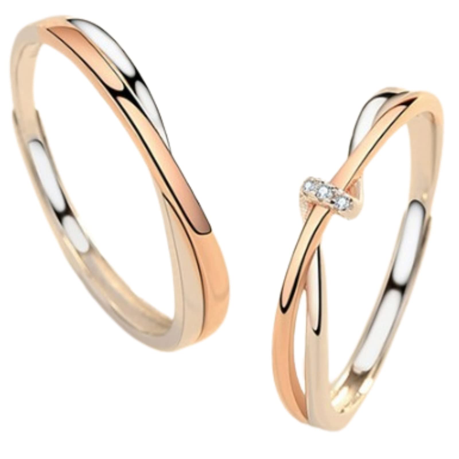 Amazon | [Nicoiro] ペアリング ピンクゴールド ライン S925製【NSPR35