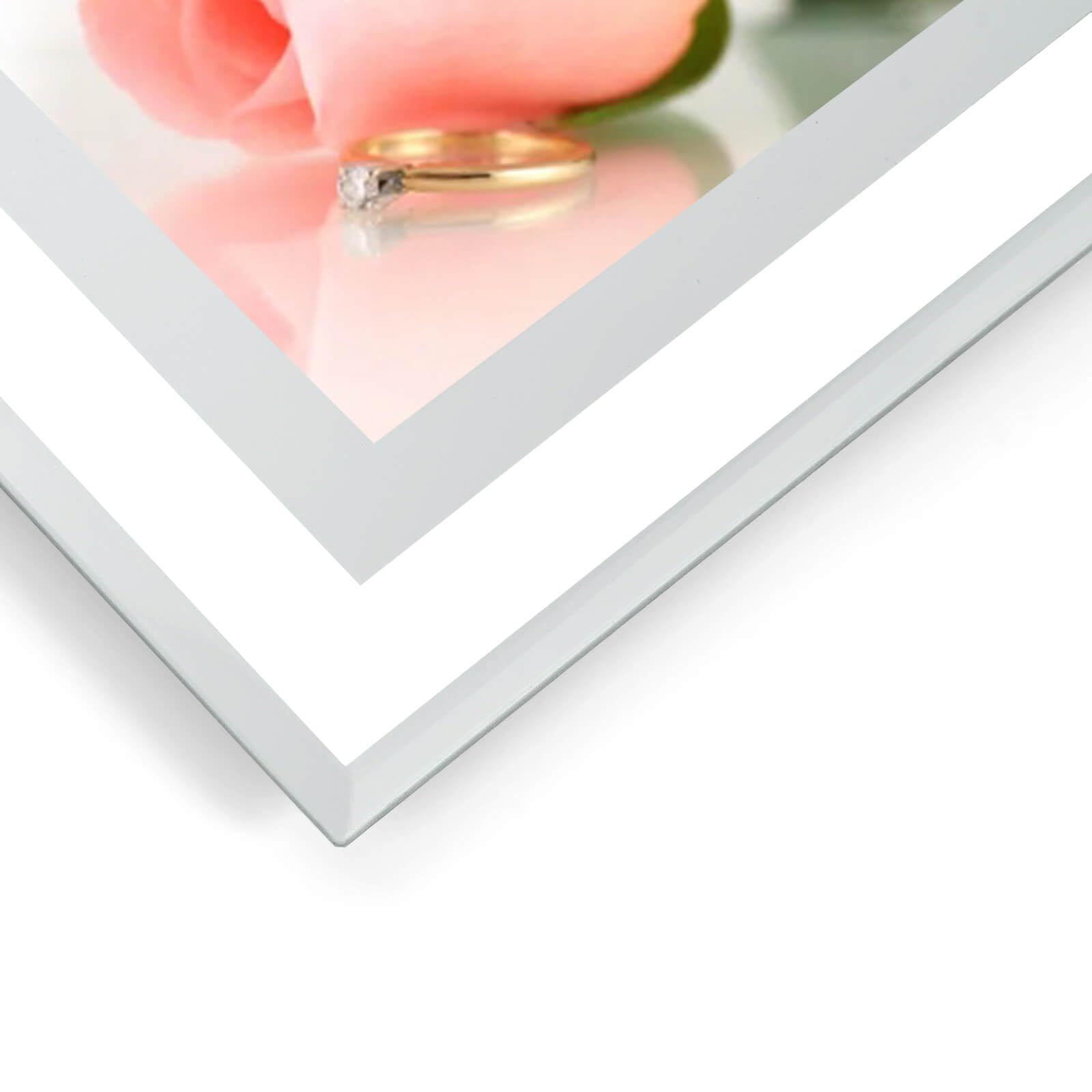 Rosen-Bilderrahmen Aus Kunstharz – Handgefertigt, Mit Glas, 20,3x25,4cm Fotoformat, Für Wand & Tisch
