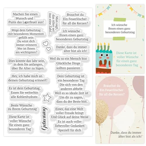 ORIGACH Deutsche Witzige Geburtstagswünsche Klare Stempel für Karten Geburtstagssprüche machen Silikonstempel für DIY Geburtstag Scrapbooking Fotoalbum Dekoration ORIGACH Deutsche Witzige Geburtstagswünsche Klare Stempel für Karten Geburtstagssprüche machen Silikonstempel für DIY Geburtstag Scrapbooking Fotoalbum Dekoration