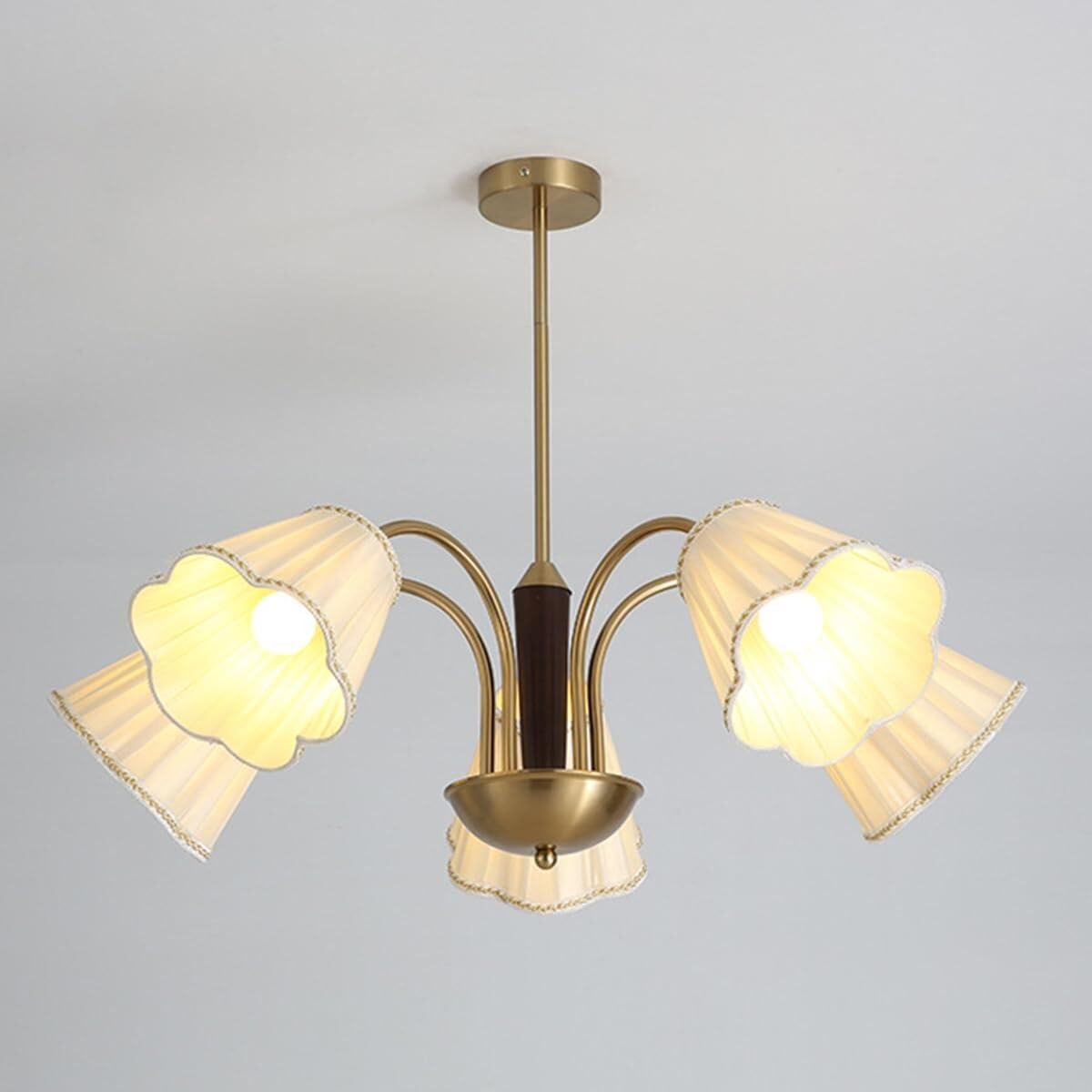Vfdaswqq One Color Lamp, 5-Lights Fabric Large Iron Chandelier Vintage Flush Mount Farmhouse(5 Light)