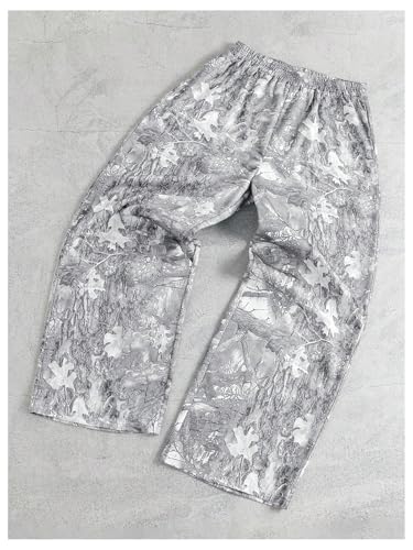 GORGLITTER Men's Camo Baggy Sweatpants Wide Leg Camouflage Elastic Waist Track Pants with Pockets for Streetwear2