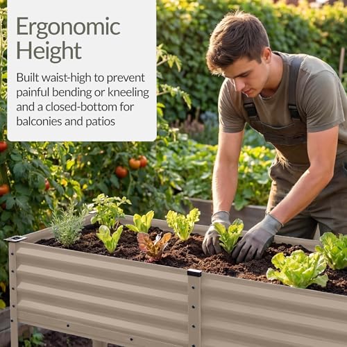 Image of Best Choice Products 72x24x30in Non Toxic Galvanized Raised Garden Bed, Metal Elevated Planter Box, Vegetable Garden, 100% Non Toxic Materials - Taupe