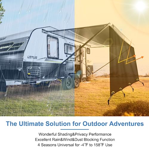 Gopper RV-AWNINGS Awning Shade Screen With Zipper 9'X19'3", Rv Awning Fabric Replacement Complete Kits For Trailer Camper thumb #4
