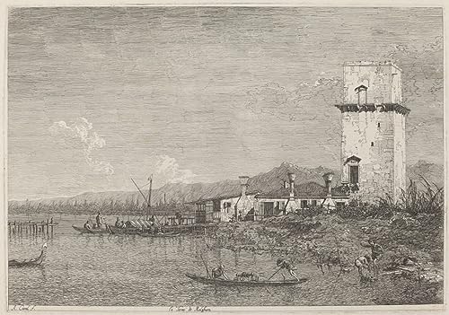 Peinture sur toile de Canaletto : La Tour de Malghera 58x90 cm