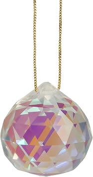 10pcs 30mm/1.18" AB Color Glass Crystal Ball Prism Sunshine Catcher Pendant Hanging Drop Chandelier for DIY Feng Shui