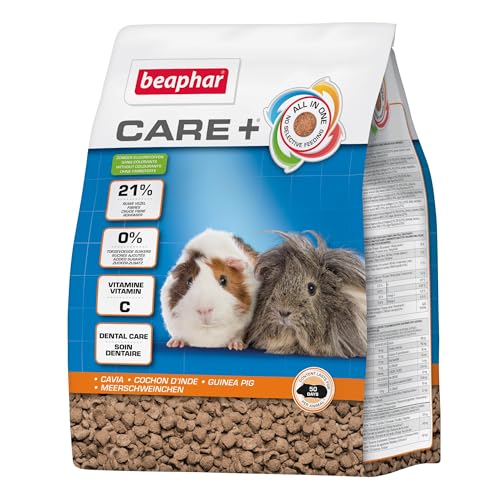 BEAPHAR – Care+ – Alimentation Super Premium extrudée pour Cochon d'Inde – Contient de la Vitamine C et 21% de Fibres – sans sucres ajoutés – 1.5kg,Lot de 1