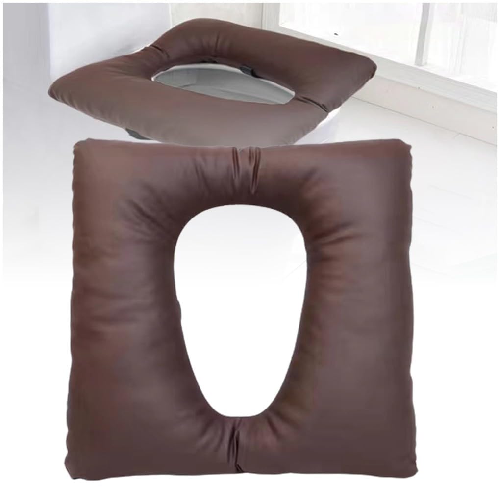 Toilet Chair Anti-Bedsore Cushions, PU Shower Chair Seat Pad Thick Cotton Soft Pad For Bedside Commode Seat Toilet Chair Waterproof Shower Seat Wheelchair For Elderly Bedridden